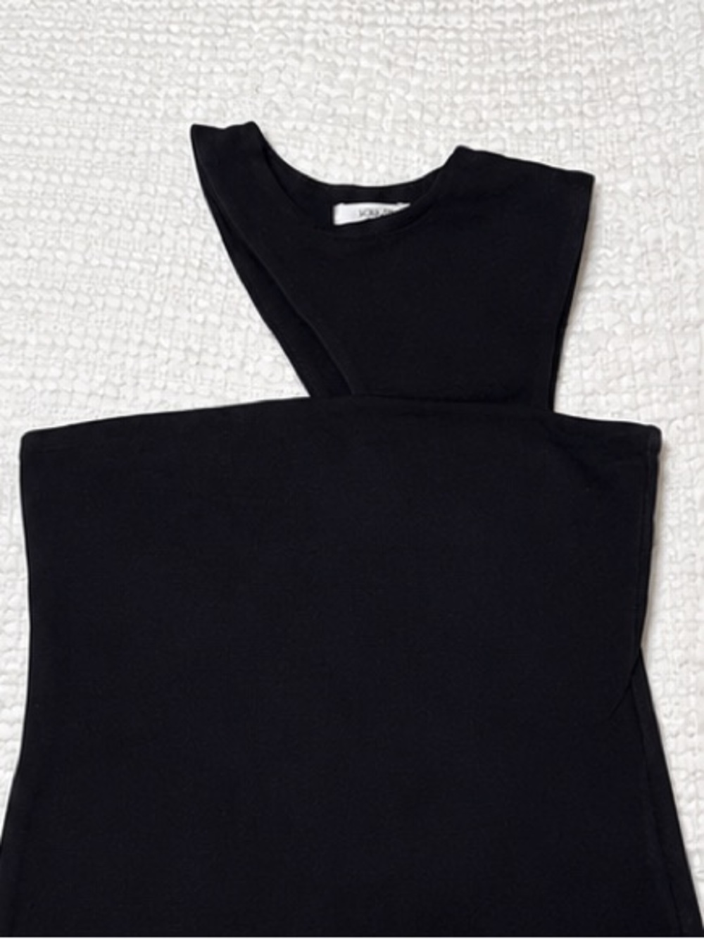 Bat Sheva Hebrew Label Black Asymmetrical Going Out Top One Shoulder Knit Top S - Picture 4 of 4